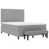 vidaXL Letto a molle con materasso Grigio chiaro 140 x 200 cm Tessuto