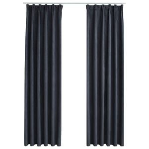 vidaXL Tende Oscuranti con Ganci 2 pz Antracite 140x175 cm