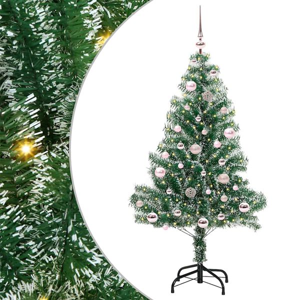 vidaXL Albero di Natale Artificiale Imbiancato con Luci LED 150 cm