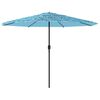 vidaXL Ombrellone Giardino con Palo in Acciaio Blu 388x388x248 cm