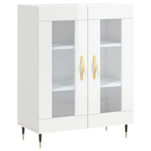 vidaXL Credenza 69,5x34x90 cm in Legno Multistrato Bianco Lucido
