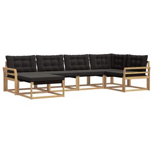 vidaXL Set di divani da esterno 6 pz Bianco e Nero