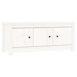 vidaXL Scarpiera Bianca 110x38x45,5 cm in Legno Massello di Pino