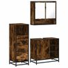 vidaXL Set Mobili da Bagno 3 pz Rovere Fumo in Legno Multistrato