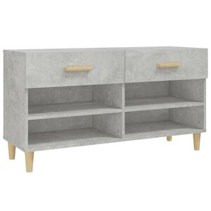 vidaXL Scarpiera Grigio Cemento 102x35x55 cm in Legno Multistrato