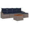 vidaXL Set Divano da Giardino 6 pcs Grigio e Blu Navy polyrattan