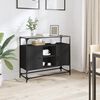 vidaXL Credenza con Piano in Vetro Nero 98x35x81cm Legno Multistrato