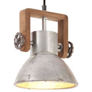 vidaXL Lampada a Sospensione Industriale 25 W Argento Rotonda 19cm E27