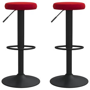 vidaXL Sgabelli da Bar 2 pz Rosso Vino in Velluto