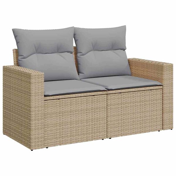 vidaXL Set Divano da Giardino 11 pcs Beige e Grigio Chiaro polyrattan