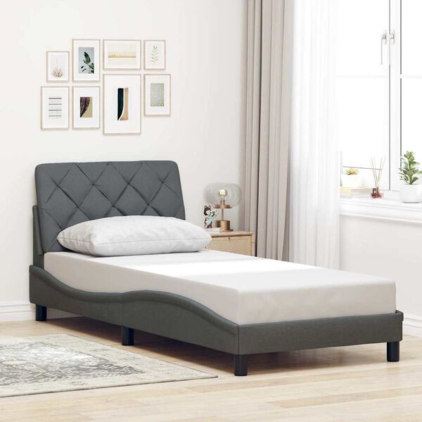 vidaXL Giroletto senza Materasso Grigio Scuro 80x200 cm Tessuto