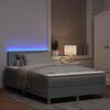 vidaXL Letto a Sorgente LED con led Grigio chiaro 120 x 190 cm Tessuto