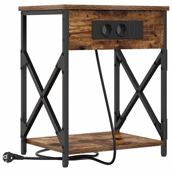 vidaXL Armadio da Notte Rovere fum&eacute; 41 x 31 x 51 cm Legno multistrato