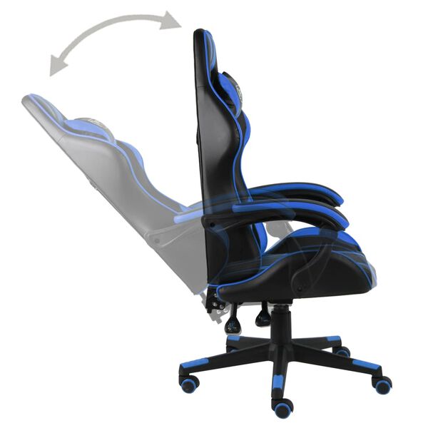 vidaXL Sedia da Gaming Nero e Blu in Similpelle