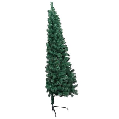 vidaXL Albero Natale Metà Preilluminato con Supporto Verde 150 cm PVC