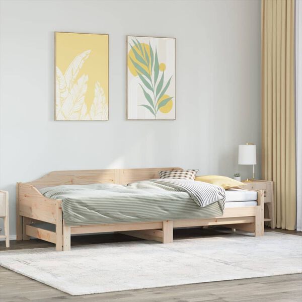 vidaXL Divano Letto con Letto Estraibile 80x200cm Legno Massello Pino