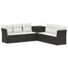 vidaXL Set di divani 7 pz Nero e Bianco Crema