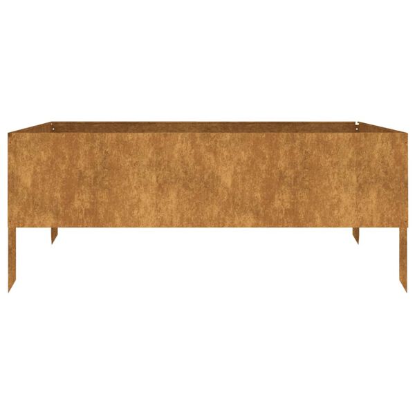 vidaXL Fioriera Rialzata da Giardino 100x100x41 cm in Acciaio Corten