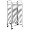 vidaXL Carrello Portateglie con 32 GN Contenitori 75x55x162,5 cm