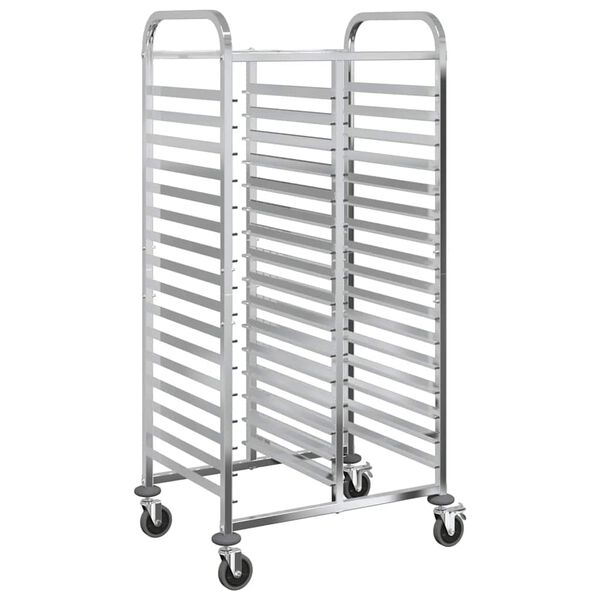 vidaXL Carrello Portateglie con 32 GN Contenitori 75x55x162,5 cm
