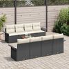 vidaXL Set Divano da Giardino 9 pcs Nero e Crema polyrattan