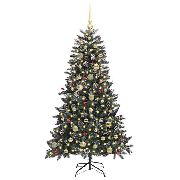 vidaXL Albero di Natale artificiale con 150 LED Verde 150 cm
