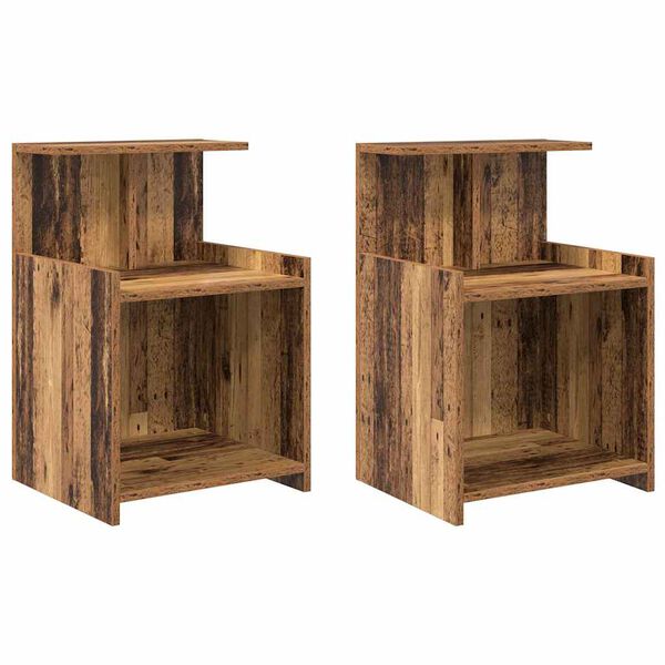 vidaXL Armadio da Notte 2 pcs Legno vecchio 40 x 35 x 60 cm