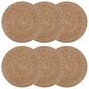vidaXL Tovagliette in erba di mare 6 pz Naturale 100% Erba marina