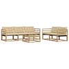 vidaXL Set di divani da esterno 6 pz Bianco e Beige