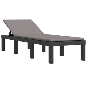 vidaXL Lettino Prendisole con Cuscini Antracite in PP