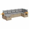 vidaXL Set Divani da Giardino 7 pz con Cuscini Beige in Polyrattan