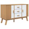 vidaXL Credenza OLDEN Bianca e Marrone 114x43x73,5 cm Massello di Pino