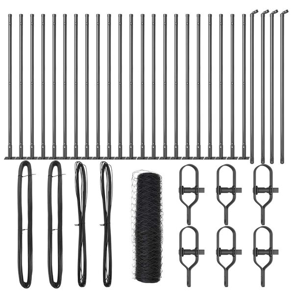 vidaXL Palo della recinzione Grigio 50 x 1 m (griglia 50 mm)