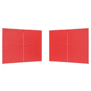 vidaXL Parete per tenda da festa 2 pz 300 x 195 cm Rosso PE e Acciaio