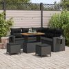 vidaXL Set Divano da Giardino con cuscino 9 pcs Nero polyrattan
