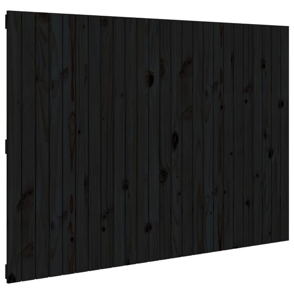 vidaXL Testiera da Parete Nera 159,5x3x110cm in Legno Massello di Pino