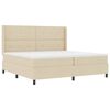 vidaXL Letto a Sorgente LED con testiera Crema 200 x 200 cm Tessuto