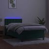 vidaXL Letto a Molle con Materasso e LED Verde Scuro 90x200cm Velluto