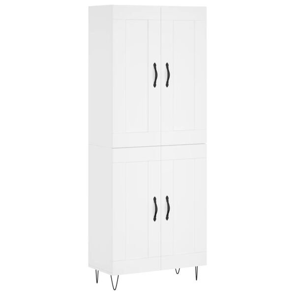 vidaXL Credenza Bianca 69,5x34x180 cm in Legno Multistrato