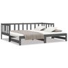 vidaXL Dormeuse Estraibile Grigia 2x(90x190) cm Legno Massello di Pino