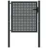vidaXL Cancello da Giardino Antracite 100x100 cm in Acciaio