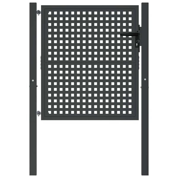 vidaXL Cancello da Giardino Antracite 100x100 cm in Acciaio