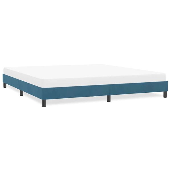 vidaXL Giroletto senza Materasso Blu Scuro 180x210 cm in Velluto