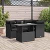 vidaXL Set Divani da Giardino 5 pz con Cuscini in Polyrattan Nero