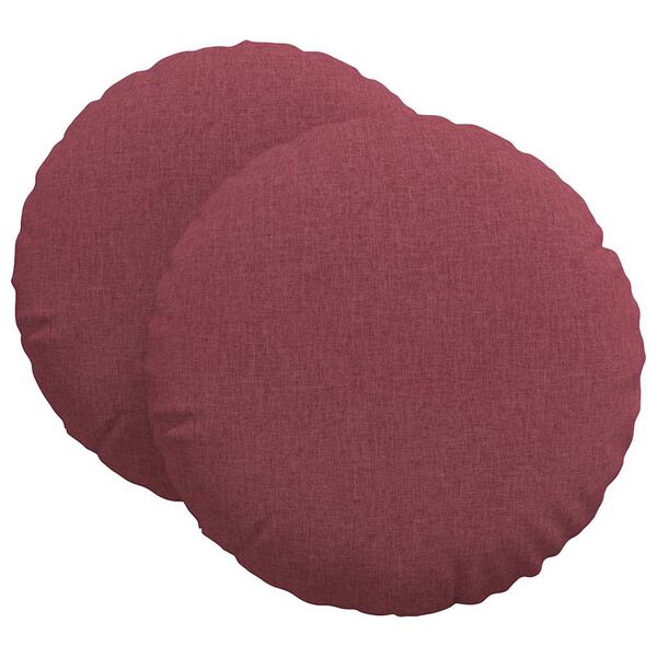 vidaXL Cuscini per Seduta 2 pcs Rosso Vino Ø80 x 29 cm Tessuto