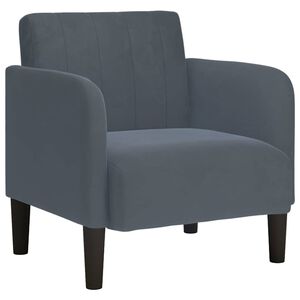 vidaXL Divano Sedia con Braccioli Grigio Scuro 54 cm in Velluto