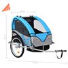 vidaXL Rimorchio per Bici e Passeggino 2 in 1 Blu e Grigio