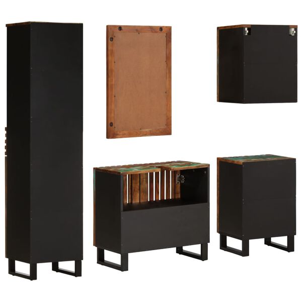 vidaXL Set Mobili da Bagno 5 pz in Legno Massello di Acacia