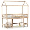 vidaXL Letto Soppalco con Scala e Tetto 80x200 cm Legno Massello Pino
