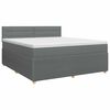 vidaXL Letto box spring con materasso Grigio Scuro 140 x 200 cm